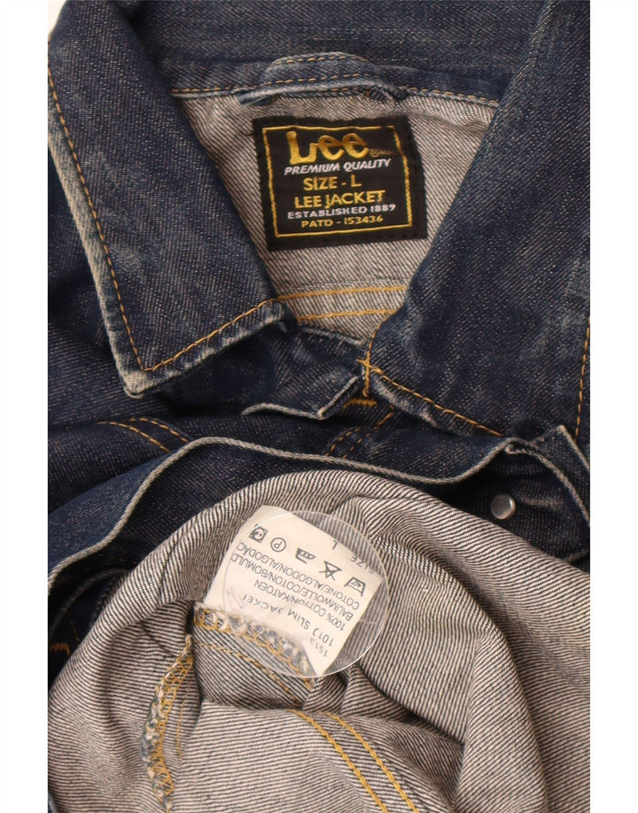 Lee Ανδρικό Τζιν Μπουφάν UK 40 Large Navy Blue Cotton