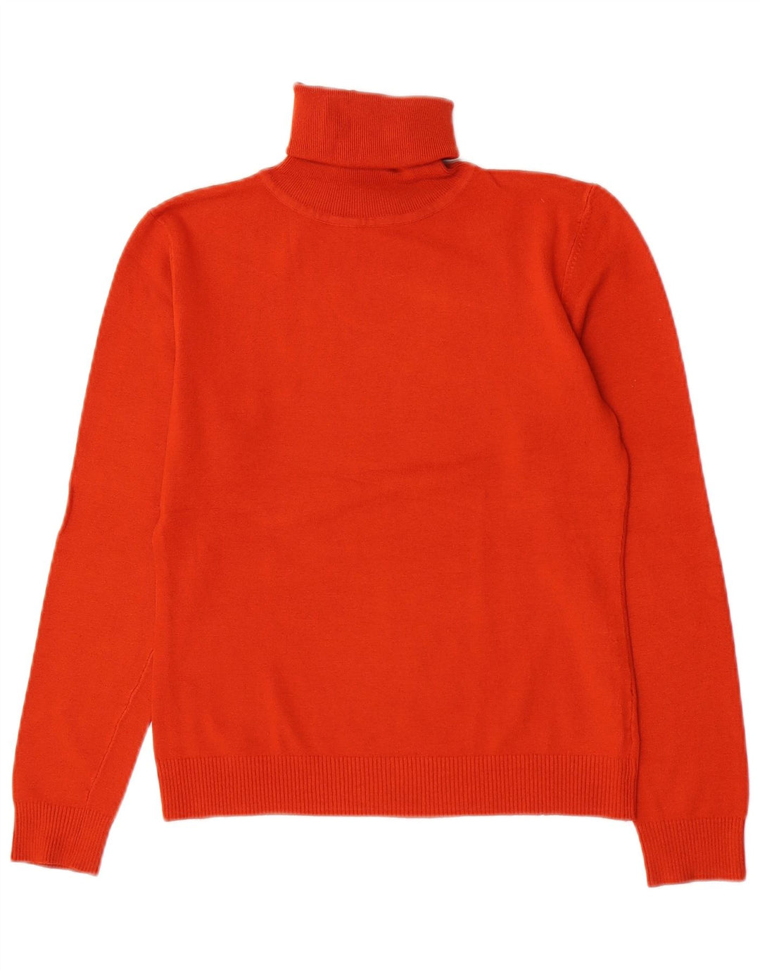 Zara Γυναικείο πουλόβερ με ρολό λαιμόκοψη UK 14 Large Orange Rayon