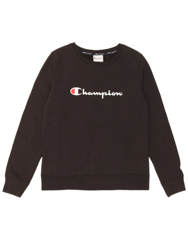 Champion Γυναικείο Γραφικό Φούτερ Jumper UK 12 Μεσαίο μαύρο βαμβακερό