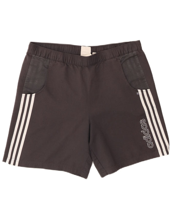 Ανδρικό γραφικό αθλητικό σορτς Adidas μεγάλο μαύρο πολυεστέρα