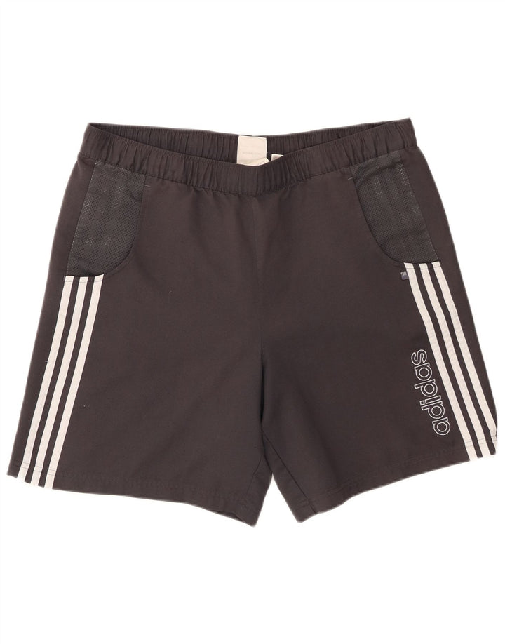 Ανδρικό γραφικό αθλητικό σορτς Adidas μεγάλο μαύρο πολυεστέρα