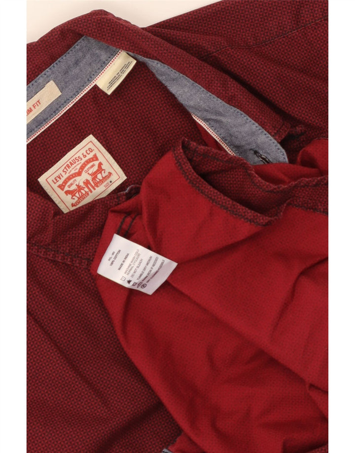 Ανδρικό πουκάμισο LEVI'S Slim Fit Βαμβακερό μεσαίο κόκκινο με στίγματα