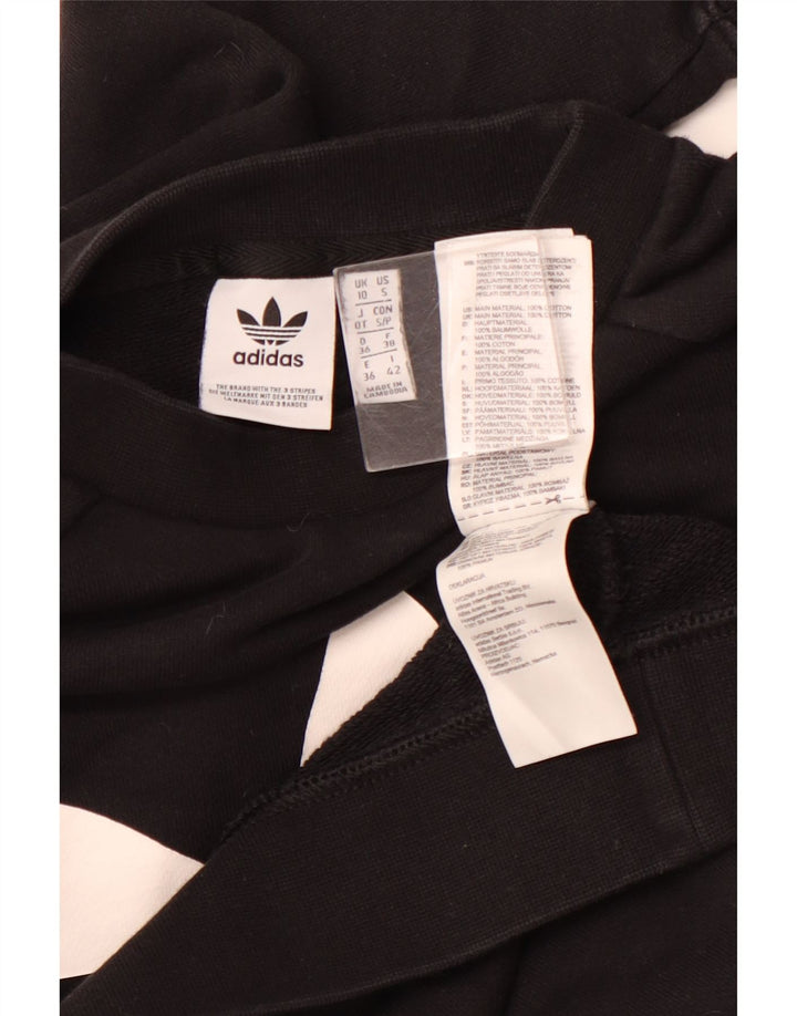 Γυναικεία γραφική φούτερ ADIDAS Jumper UK 10 Small Black Cotton