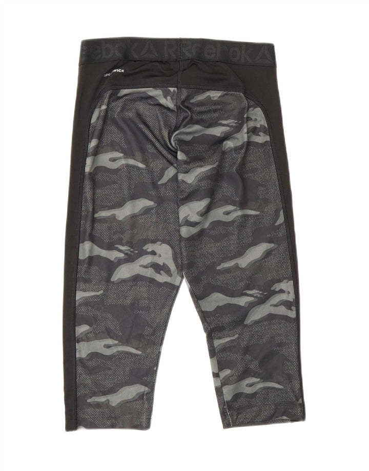 Γυναικεία Reebok γραφικά κολάν Capri UK 18 XL Grey Camouflage Polyester