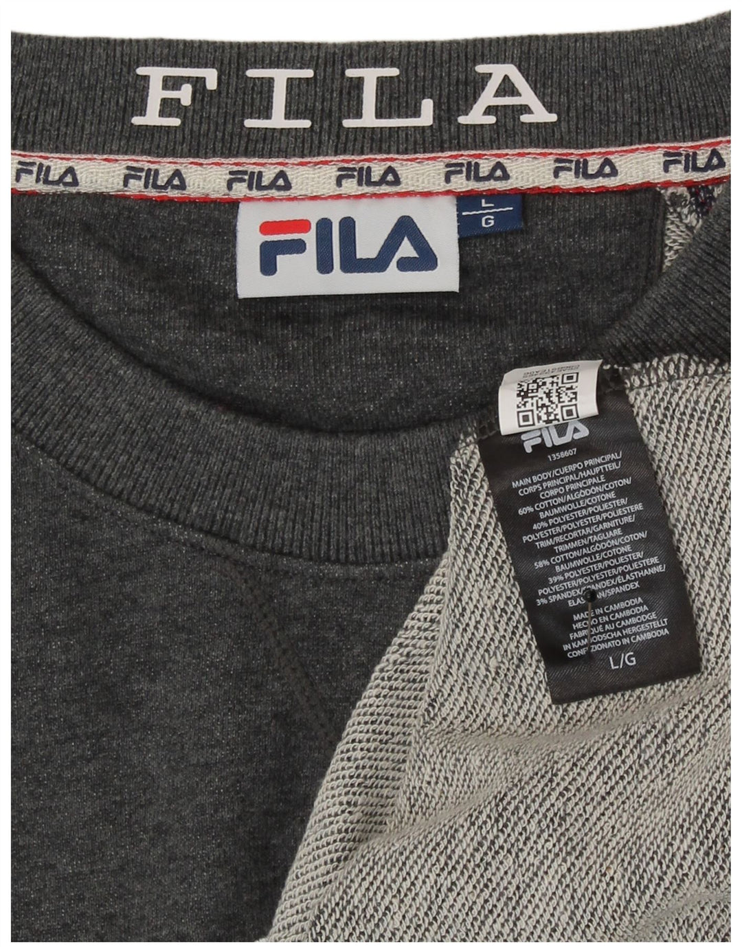 Ανδρικό γραφικό φούτερ Fila Jumper μεγάλο γκρι βαμβακερό
