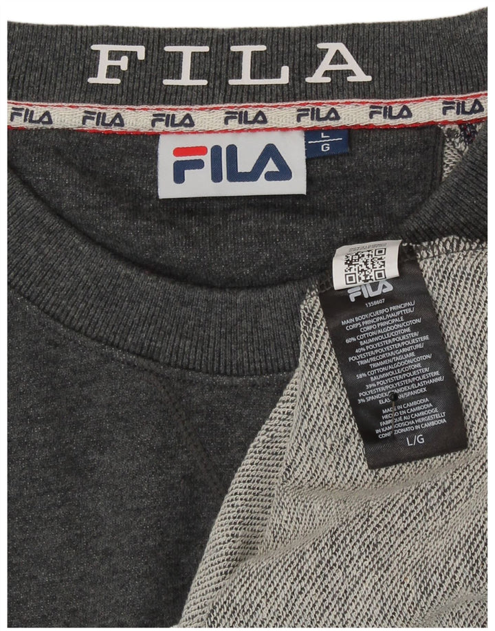 Ανδρικό γραφικό φούτερ Fila Jumper μεγάλο γκρι βαμβακερό
