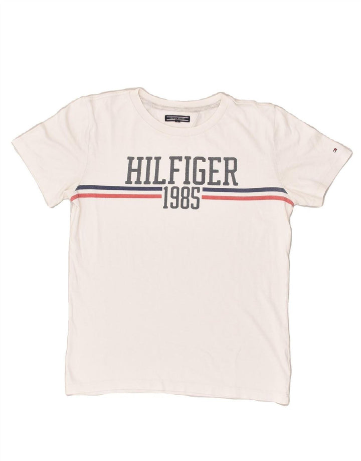 TOMMY HILFIGER Boys Graphic T-Shirt Top 13-14 Years Off White | Vintage Tommy Hilfiger | Thrift | Second-Hand Tommy Hilfiger | Used Clothing | Messina Hembry 