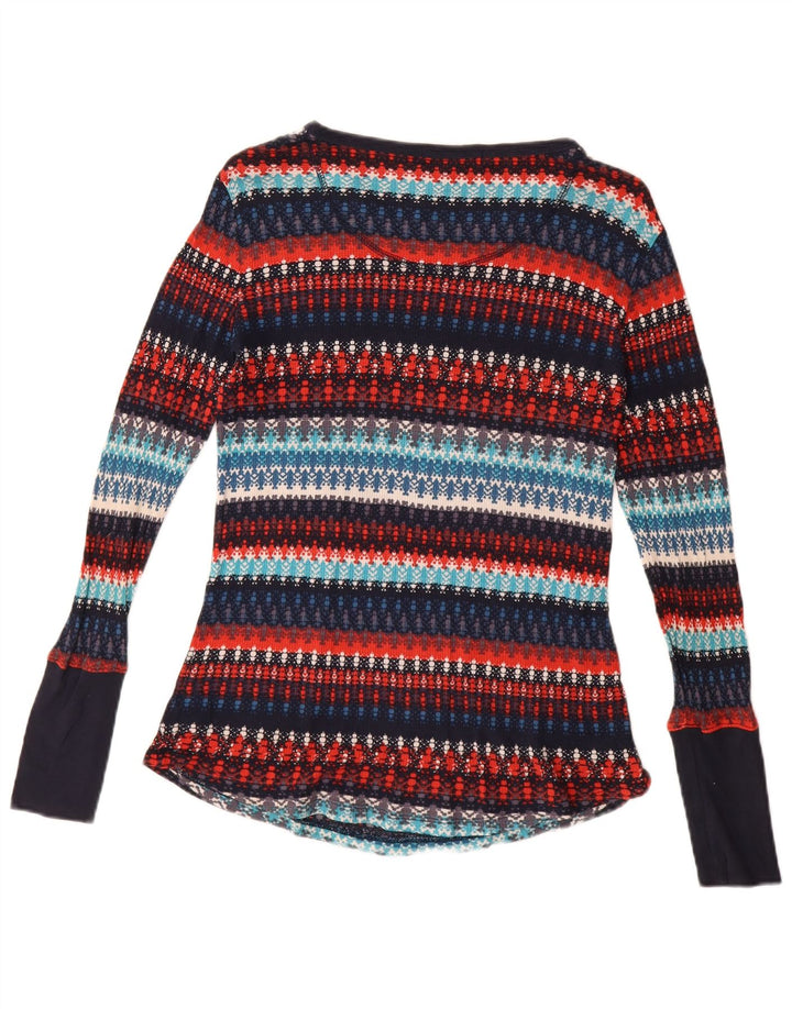 ORVIS Γυναικείο πουλόβερ με λαιμό σκάφος UK 14 Μεγάλο πολύχρωμο ριγέ