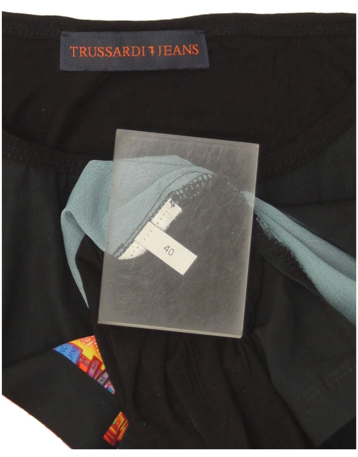 Trussardi Jeans Γυναικείο Γραφικό Γιλέκο Top IT 40 Small Black