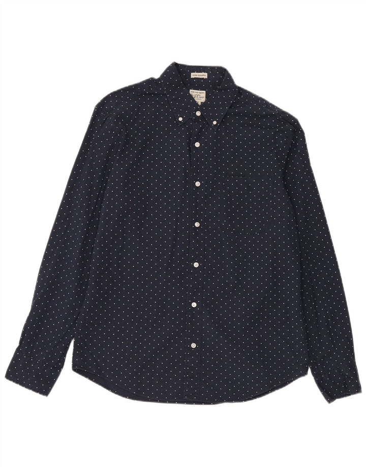 Ανδρικό πουκάμισο J. Crew Slim Fit Βαμβακερό μεσαίο μπλε ναυτικό πουά