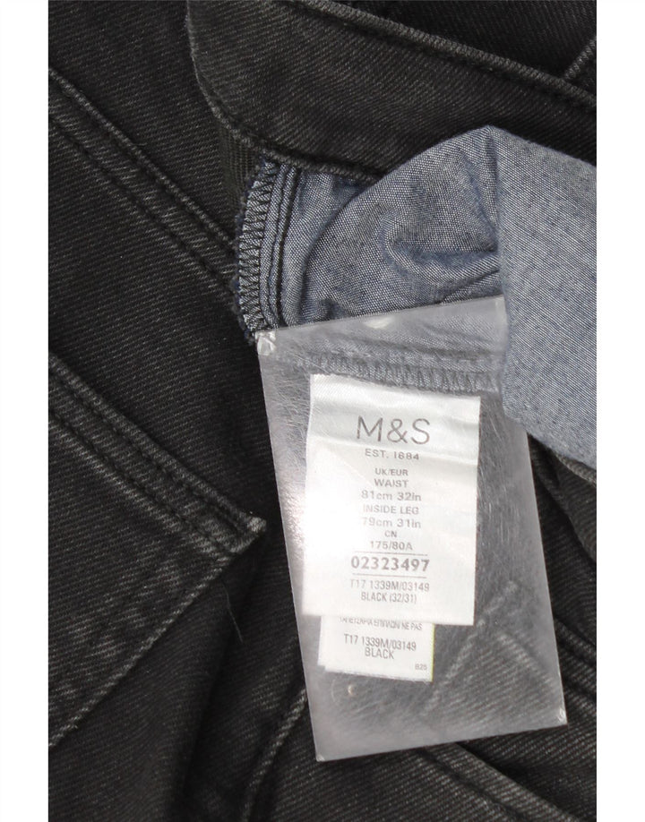 Marks & Spencer Ανδρικό Slim Jeans W32 L31 Μαύρο βαμβακερό