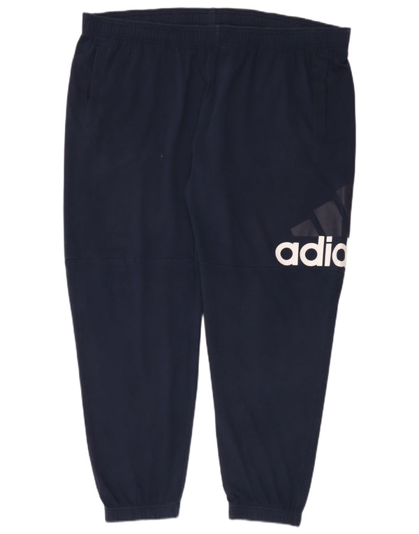 Ανδρική φόρμα αθλητικής φόρμας Adidas γραφικά παντελόνι Joggers 3XL Navy Blue Cotton