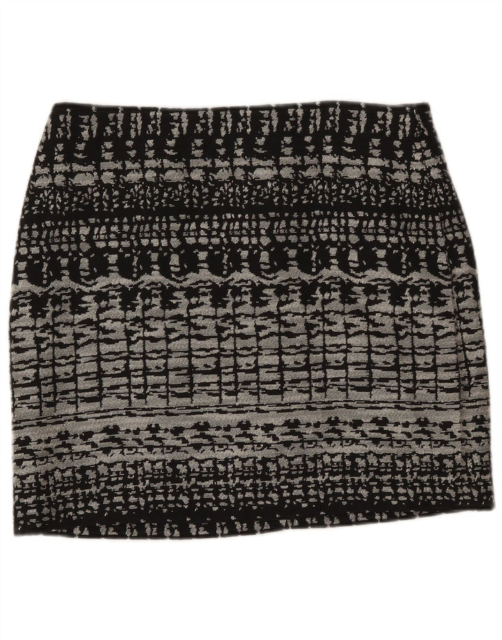 Marks & Spencer Γυναικεία Μίνι Φούστα UK 12 Medium W31 Μαύρο γεωμετρικό βαμβακερό