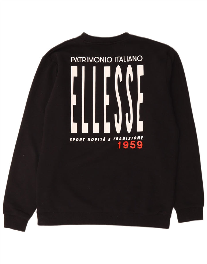 Ανδρικό γραφικό φούτερ Ellesse, μεσαίο μαύρο βαμβακερό