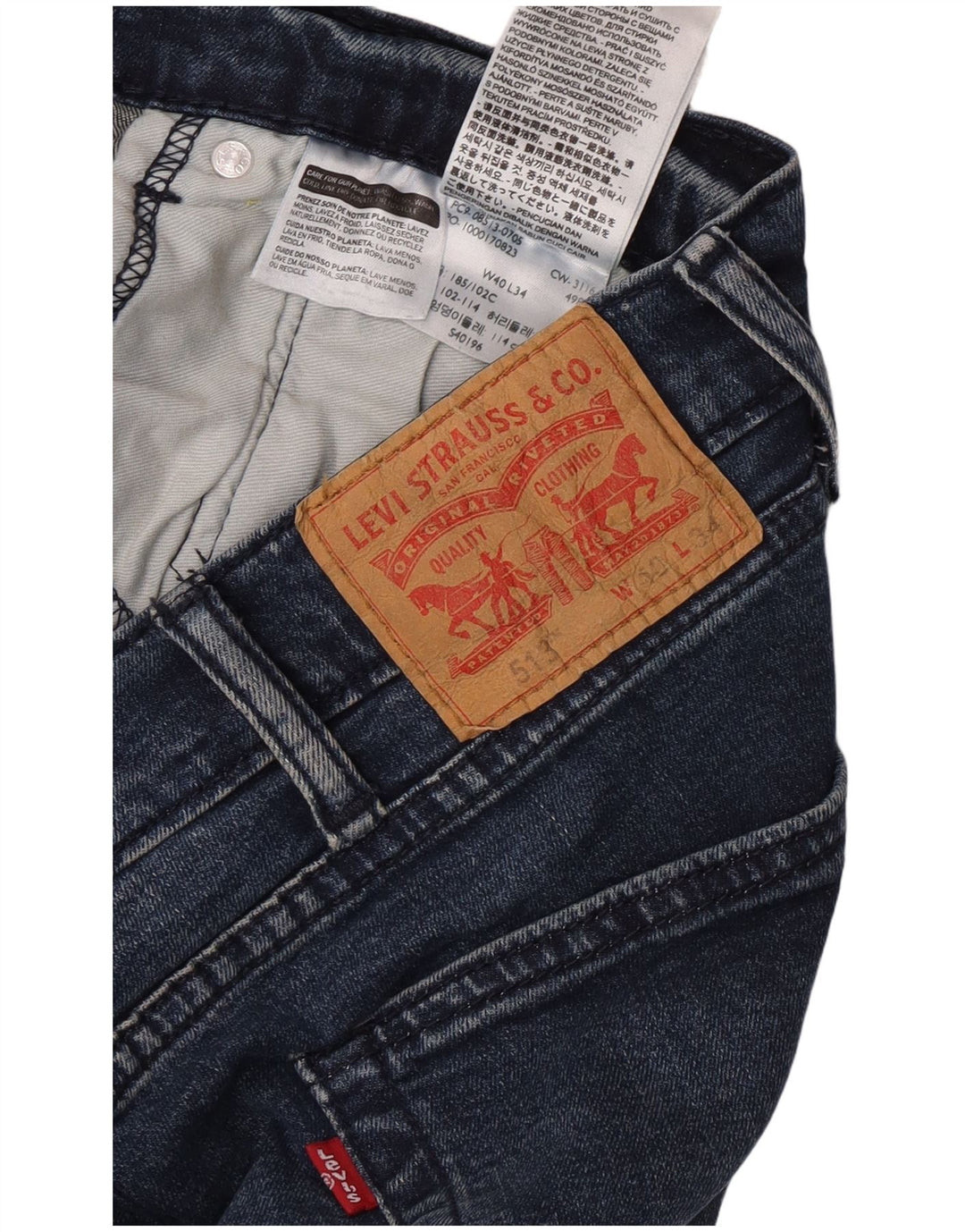 Levi's Mens 513 Slim Straight Jeans W40 L27 Μπλε Βαμβακερό