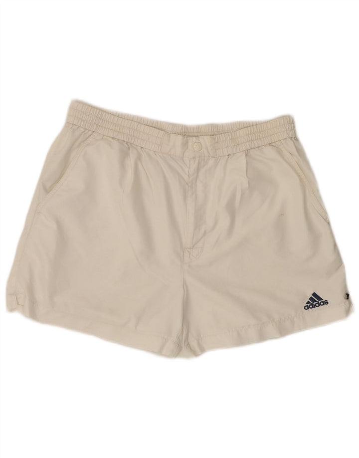 Ανδρικό σορτς κολύμβησης Adidas από μεσαίο λευκό πολυεστέρα