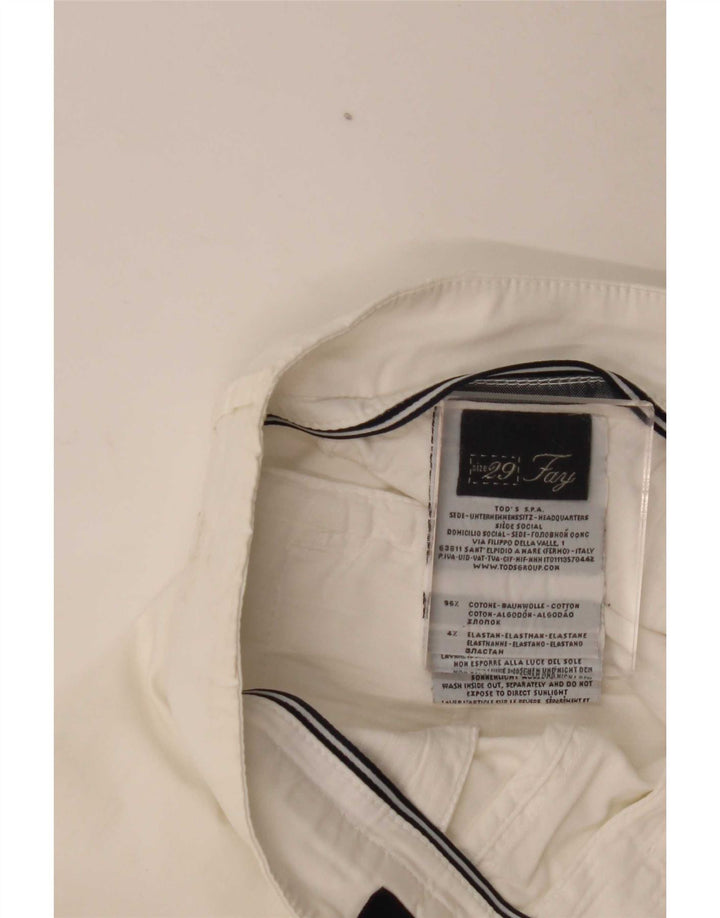 Γυναικείο ίσιο παντελόνι Chino Fay W29 L29 Λευκό βαμβακερό