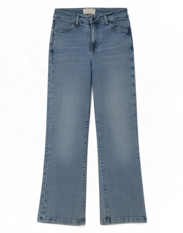Fat Face Γυναικεία Elise Wide Leg Jeans UK 10 Small W27 L29 Blue Cotton