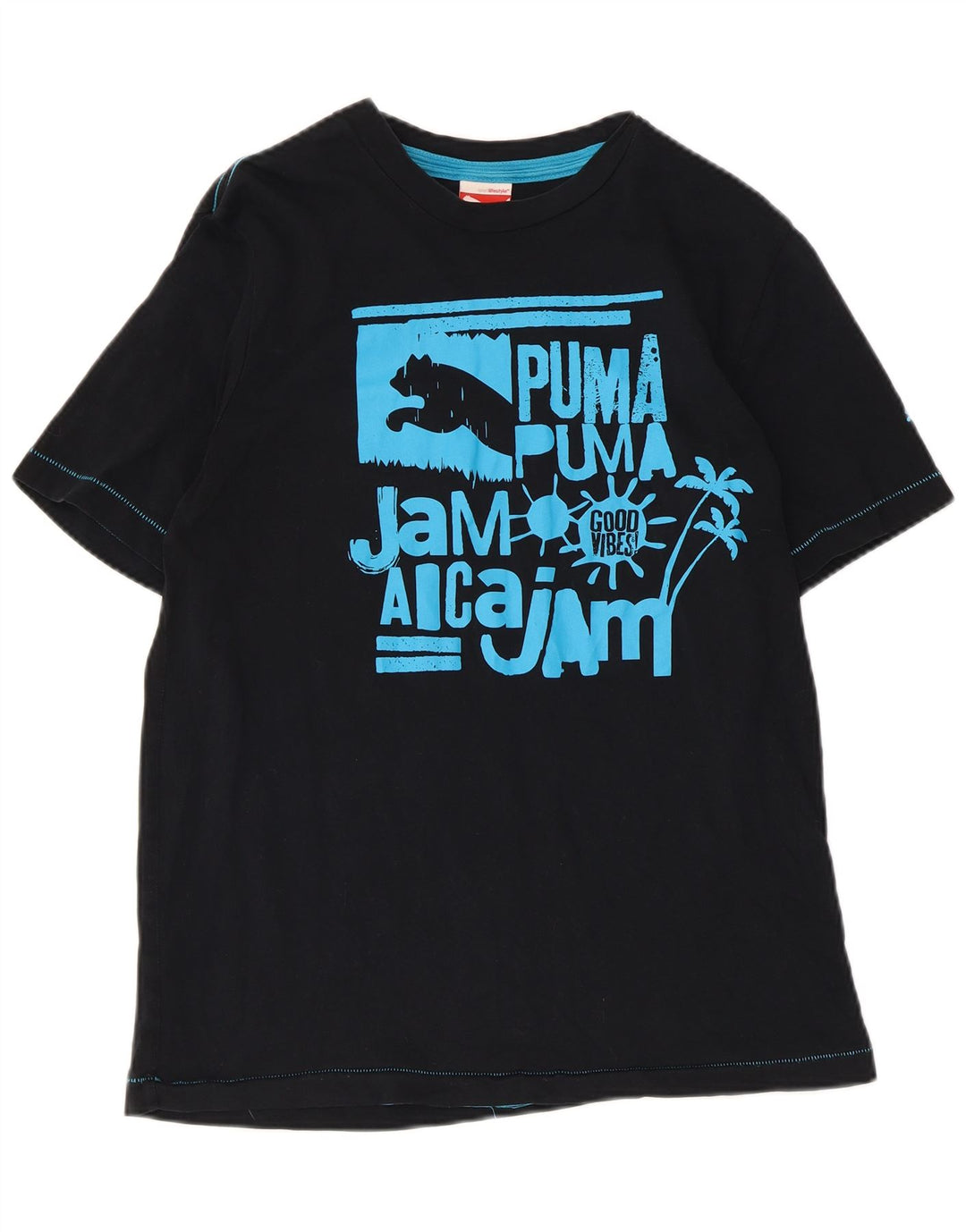 Ανδρικό γραφικό μπλουζάκι Puma, μικρό μαύρο βαμβακερό