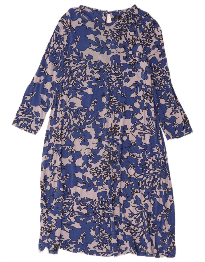 Marks & Spencer Γυναικείο φόρεμα 3/4 μανίκι Shift UK 12 Medium Blue Floral