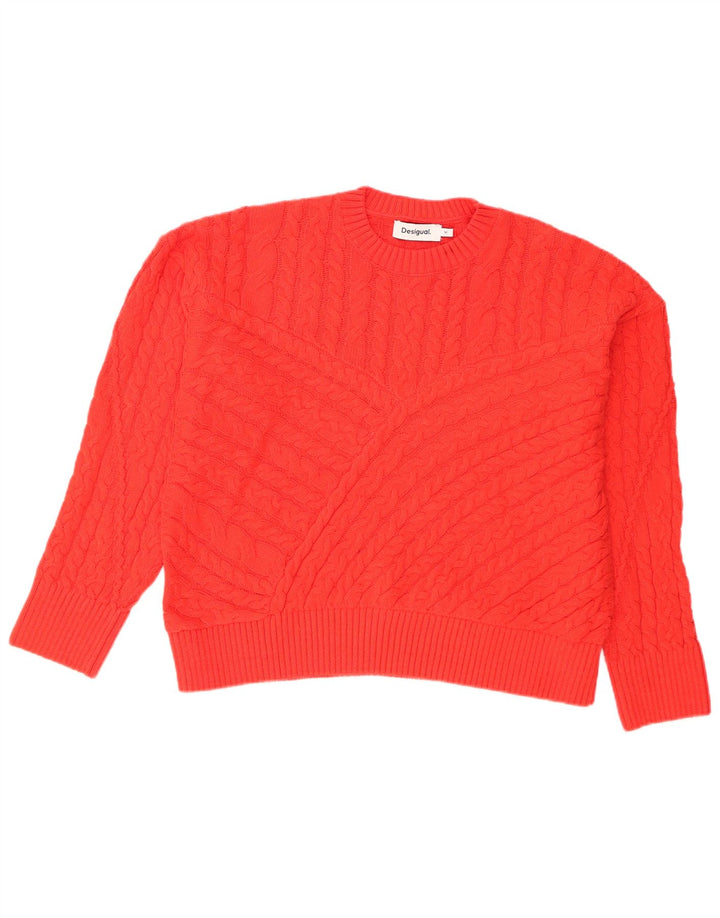 Desigual γυναικείο πουλόβερ υπερμεγέθη Crew Neck Jumper UK 14 Medium Orange