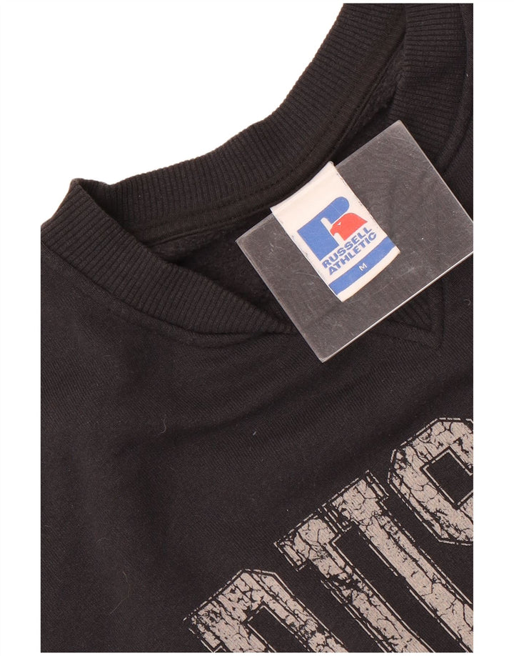 Russell Αθλητικό Ανδρικό Φούτερ με γραφικά Loose Fit Jumper Μεσαίο Μαύρο