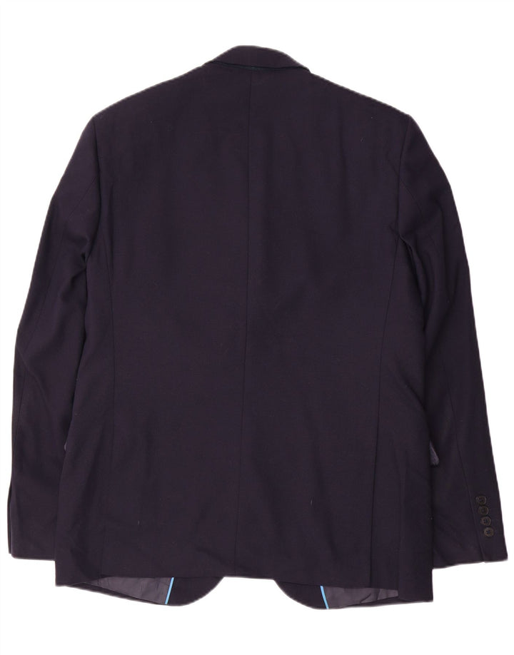 Marks & Spencer Ανδρικό μπουφάν με 2 κουμπιά, λεπτό σακάκι UK 42 XL Navy Blue Wool