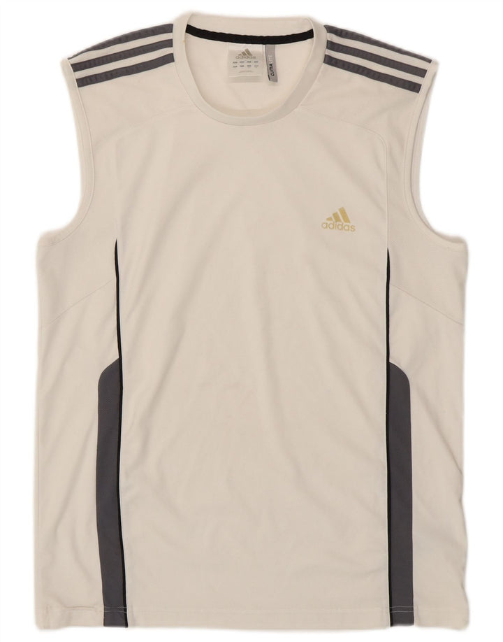 ADIDAS Ανδρικό γιλέκο Climalite Top Large White Colourblock Πολυεστέρας