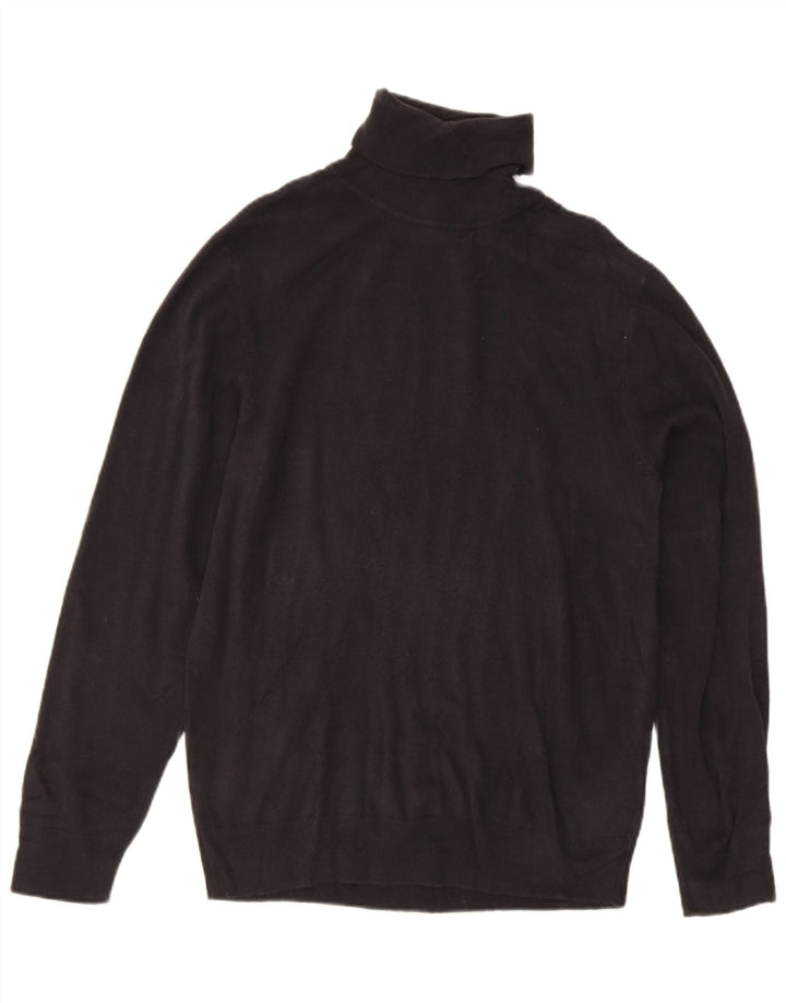 Ανδρικό πουλόβερ Marks & Spencer Μπλε Harbor Roll Neck Jumper Μεσαίο Μαύρο