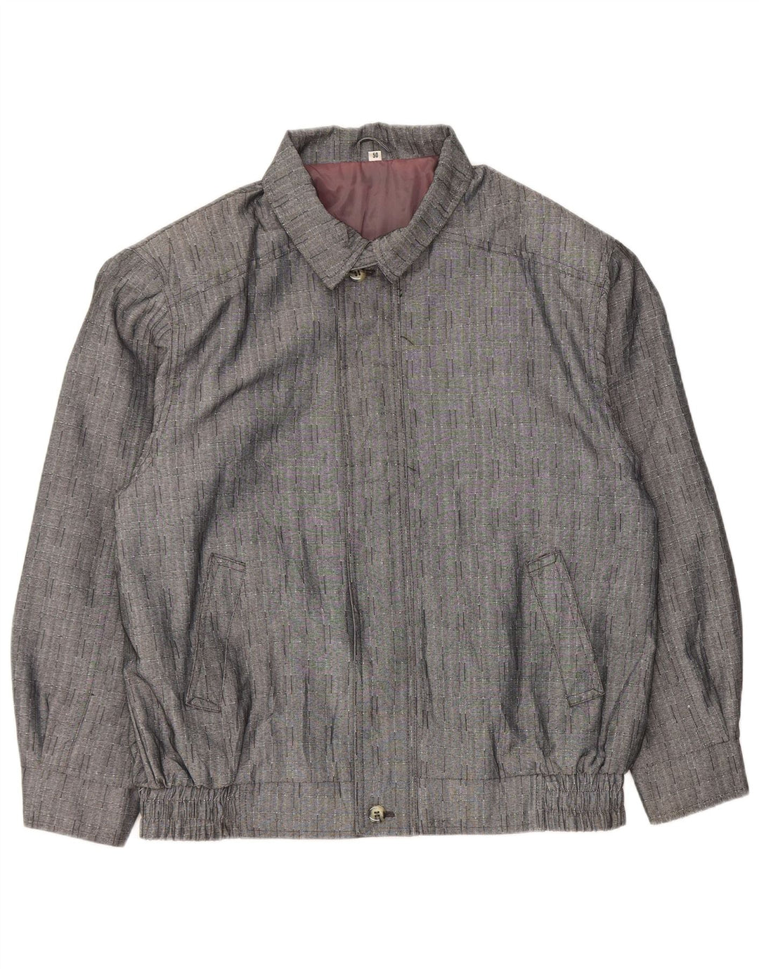 Vintage Ανδρικό Bomber Jacket IT 50 Large Grey Check Polyester