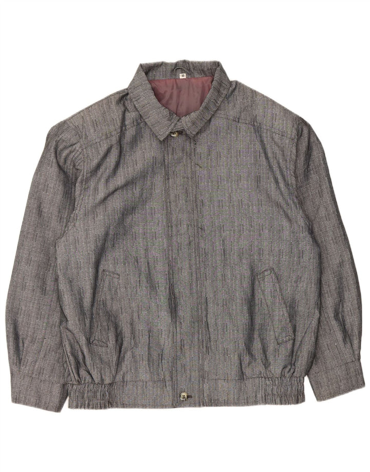 Vintage Ανδρικό Bomber Jacket IT 50 Large Grey Check Polyester