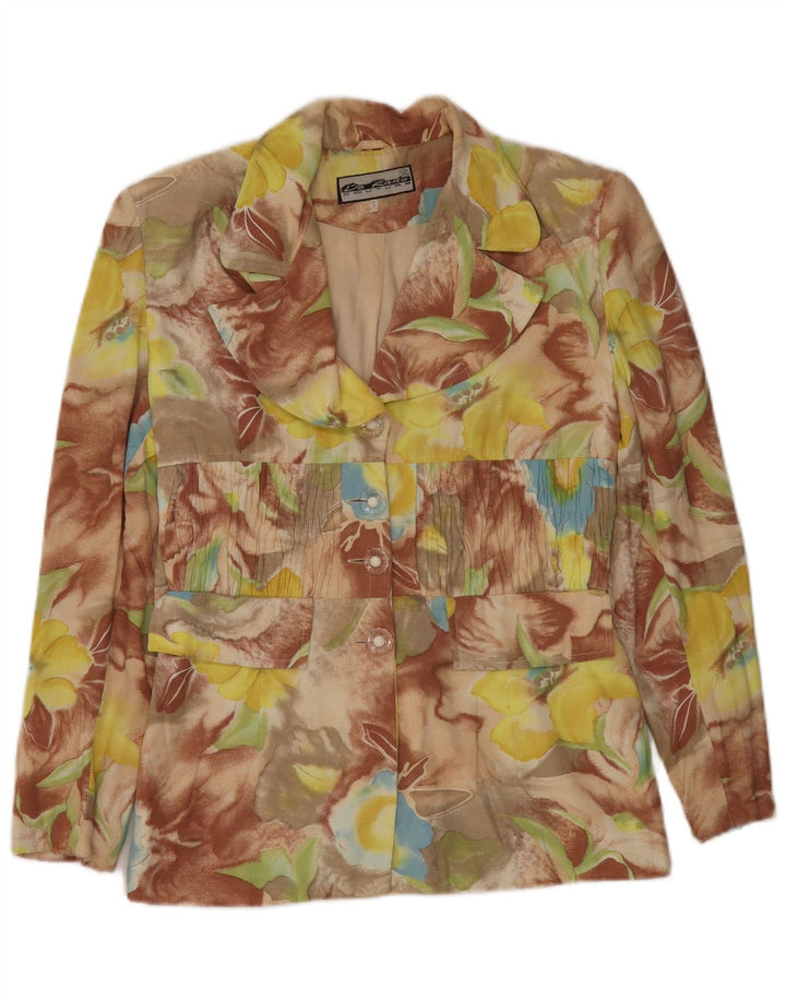 Vintage γυναικείο μπουφάν blazer UK 10 Small πολύχρωμο Floral