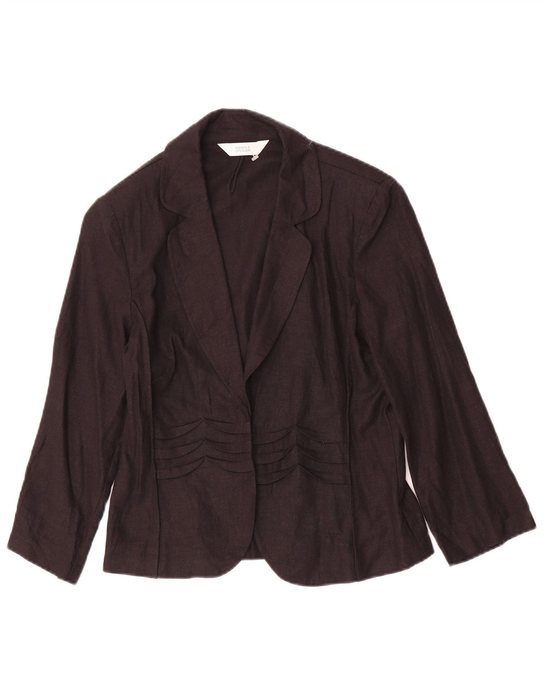Marks & Spencer Γυναικείο Μπουφάν Blazer με 3/4 μανίκια UK 8 μικρό μαύρο λινό
