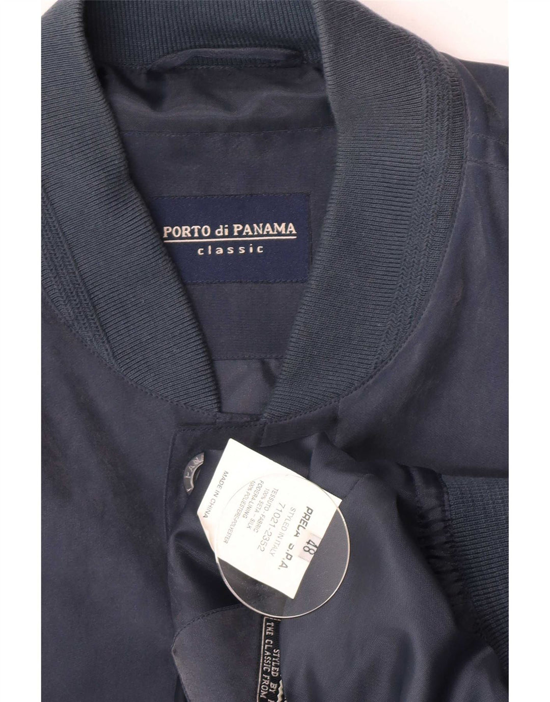 Ανδρικό μπουφάν Bomber Porto Di Panama IT 48 Medium Navy Blue Silk