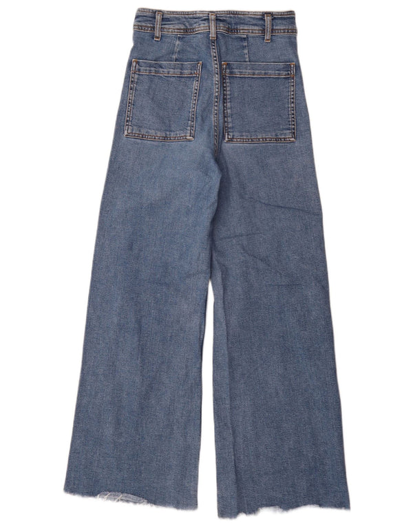 Zara Γυναικείο ψηλόμεσο φαρδύ τζιν EU 38 Small W28 L30 Μπλε βαμβακερό
