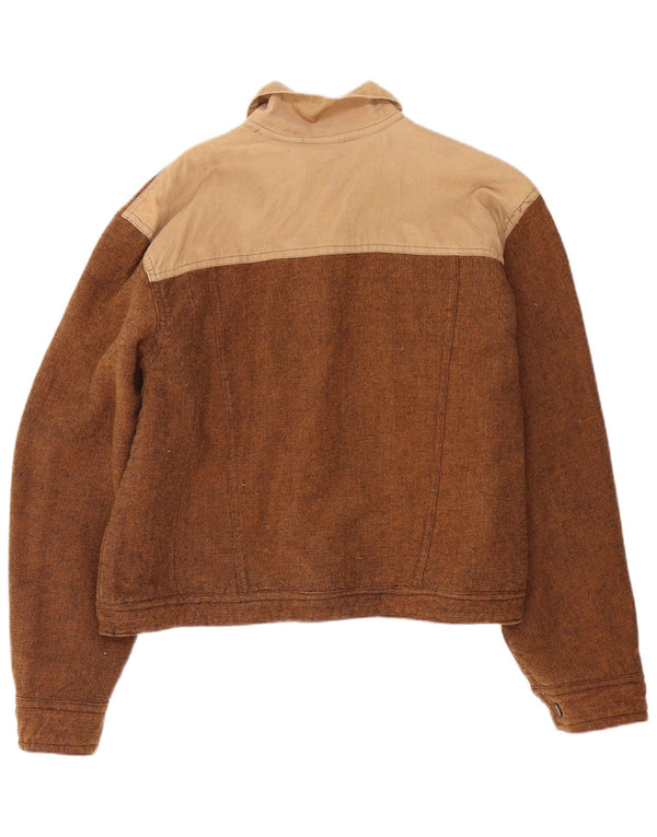 Vintage γυναικείο αναστρέψιμο μπουφάν UK 12 Medium Brown