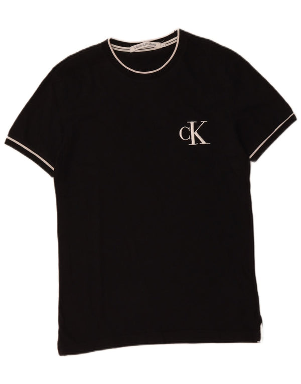 CALVIN KLEIN JEANS Ανδρικό T-Shirt Top Μικρό μαύρο βαμβακερό