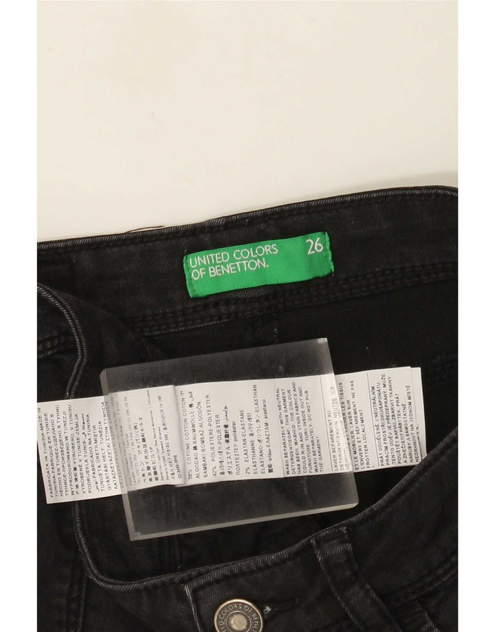 Benetton Γυναικείο Slim Jeans W26 L29 Μαύρο βαμβακερό