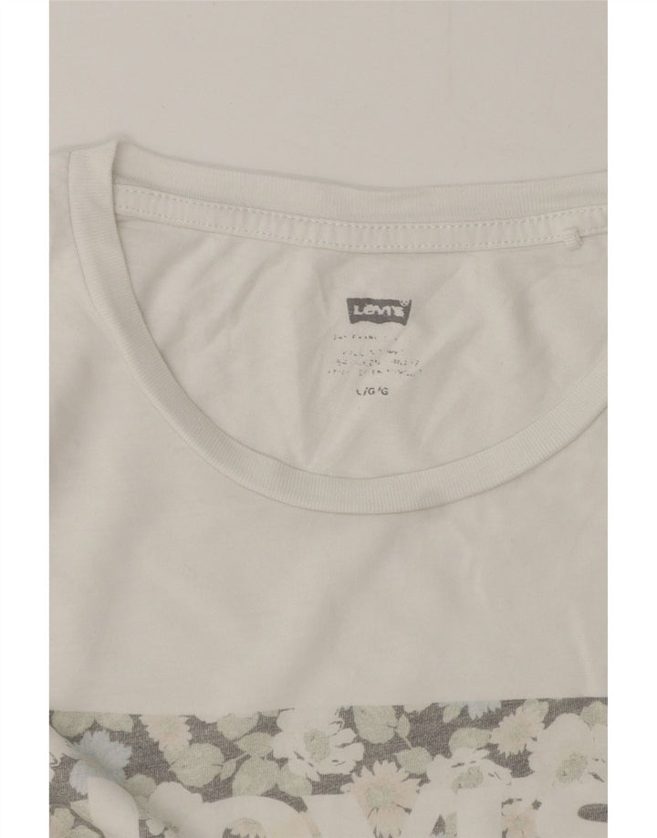 Γυναικείο γραφικό T-Shirt Levi's Top UK 16 Large White