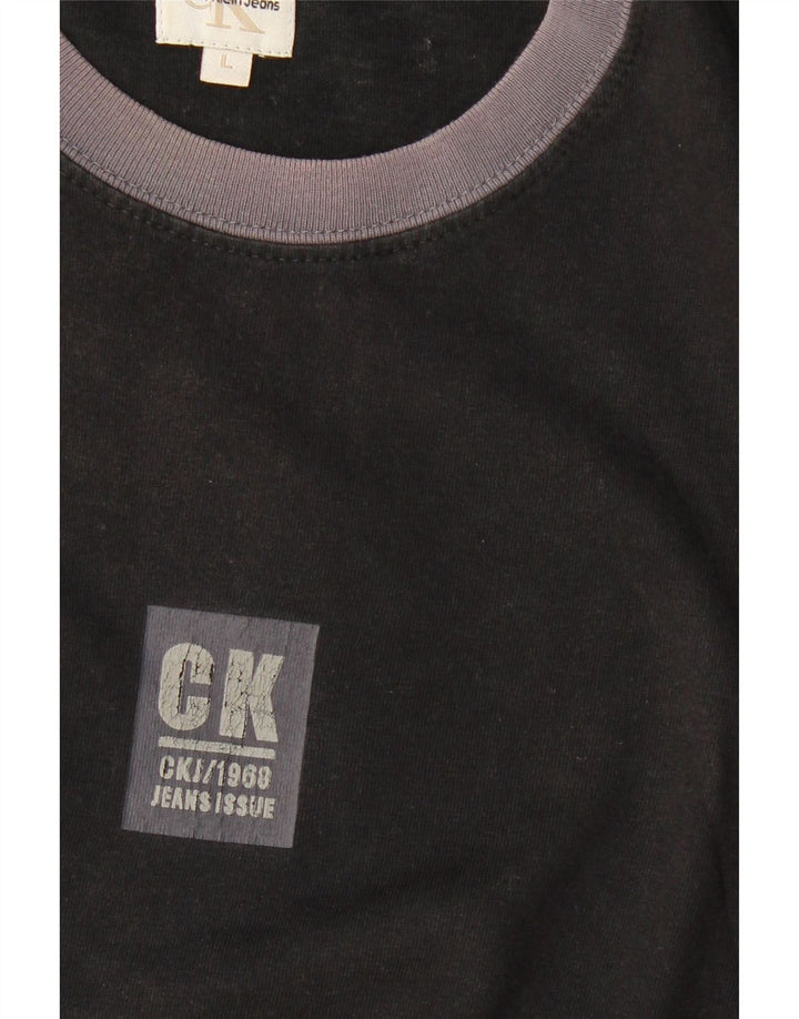 CALVIN KLEIN JEANS Ανδρικό T-Shirt Top μεγάλο μαύρο βαμβακερό