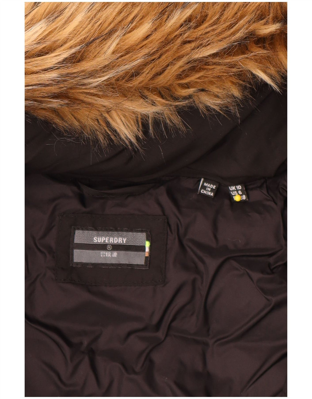Γυναικείο μπουφάν με κουκούλα Superdry UK 10 Small Black Nylon
