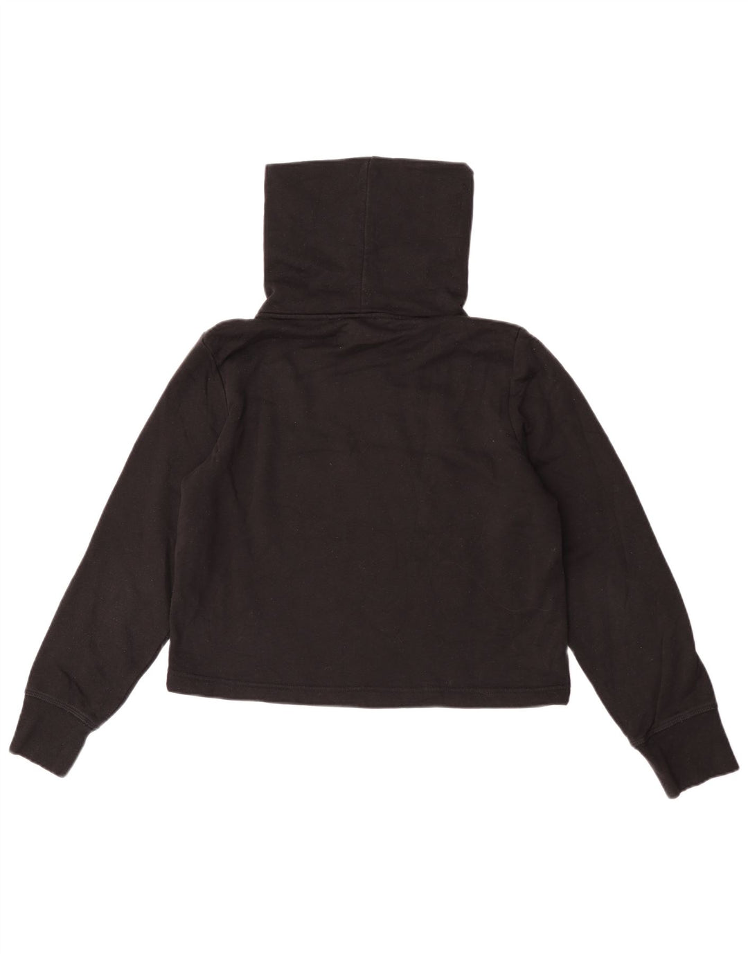 Zara Γυναικεία Μπλούζα Oversized Crop Roll Neck Top UK 10 Small Black