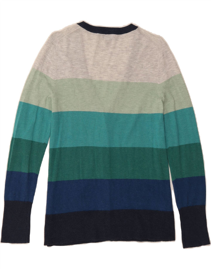 EDDIE BAUER Womens Cardigan Sweater UK 10 Small Multicoloured Striped Vintage Eddie Bauer and Second-Hand Eddie Bauer from Messina Hembry 