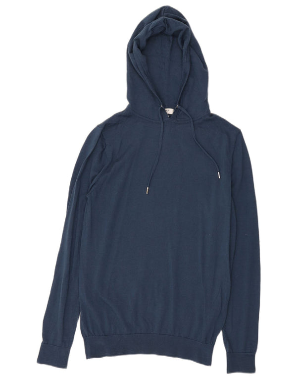 Γυναικείο πουλόβερ με κουκούλα Reiss UK 12 Medium Navy Blue Μαλλί Merino