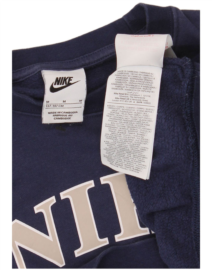 NIKE Girls Crop Oversized Φούτερ Jumper 10-11 ετών Medium Navy Blue