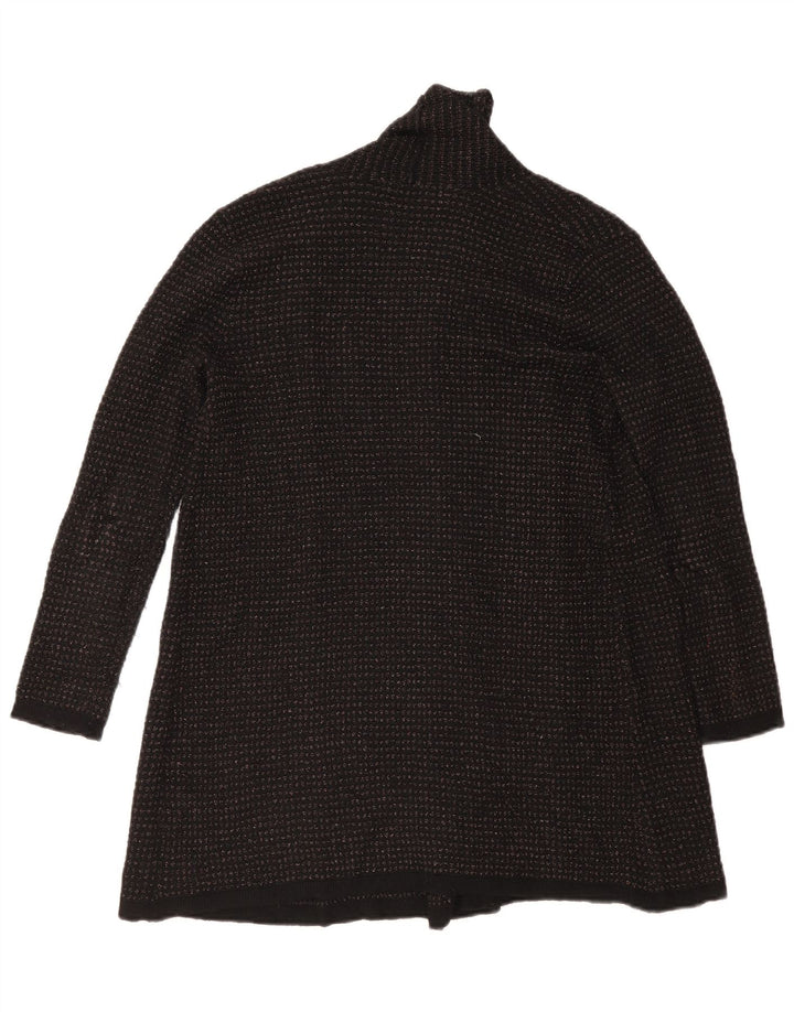 Zara Γυναικείο Longline ανοιχτό πουλόβερ ζακέτα UK 10 Small Black Polyester