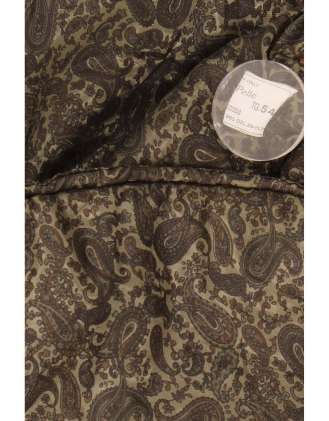 VINTAGE Ανδρικό Suede Gilet IT 54 2XL Καφέ Δέρμα Paisley