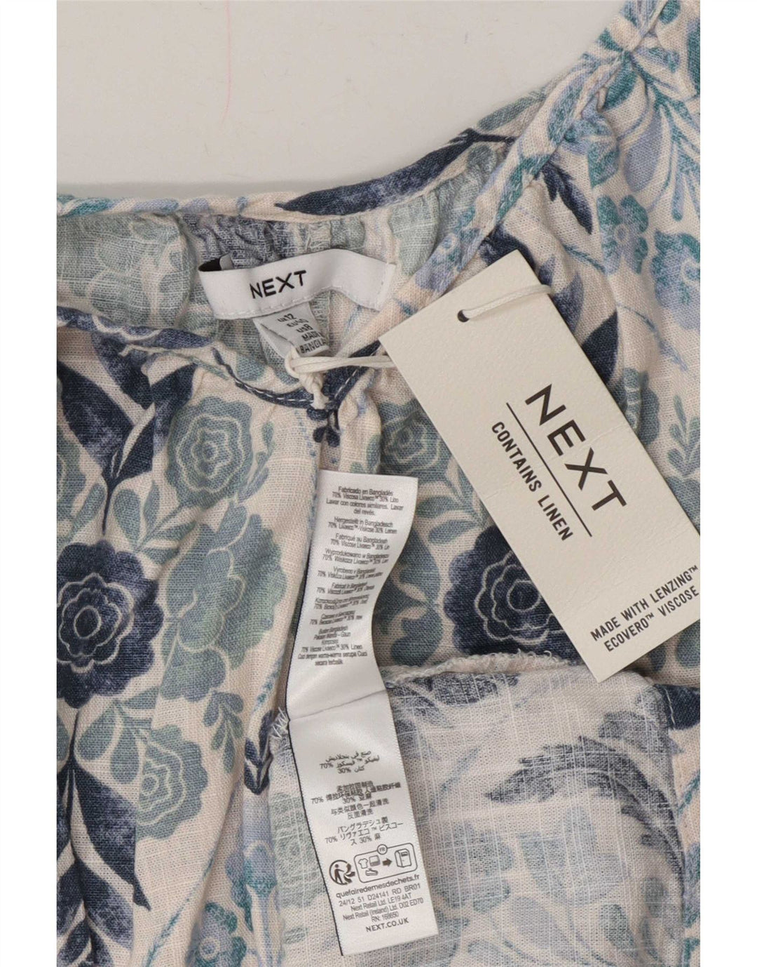 Επόμενο Γυναικείο Αμάνικο Sundress UK 12 Medium Blue Floral Bohemian