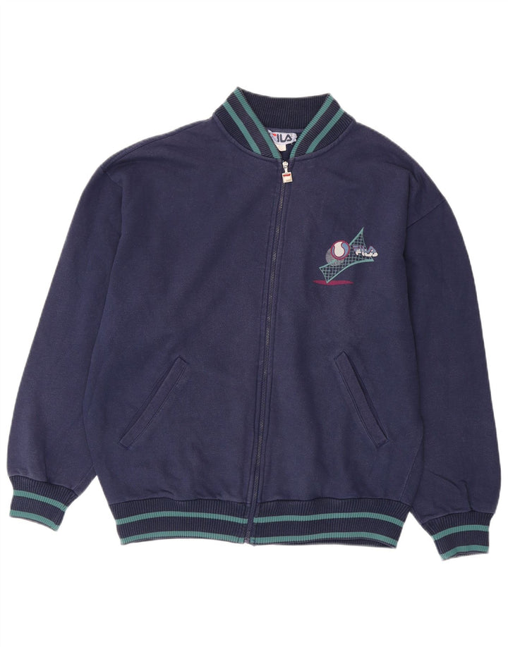 Ανδρική φόρμα αθλητικής φόρμας FILA Graphic Loose Fit Top Jacket μεσαίο μπλε βαμβακερό