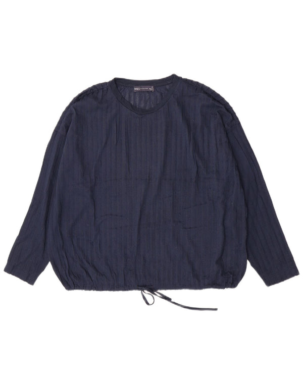 Marks & Spencer Γυναικεία υπερμεγέθη μακρυμάνικη μπλούζα UK 14 Large Navy Blue